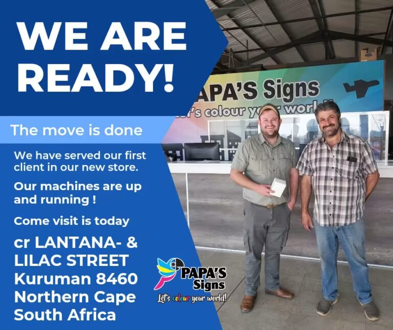 Papa's Signs - Printing & Signage Specialists in Kuruman